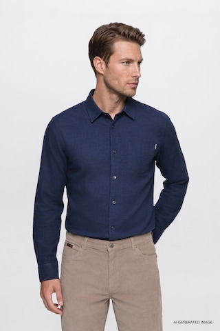 Wrangler %100 Pamuk Regular Fit Erkek Gömlek W2520583410 Lacivert