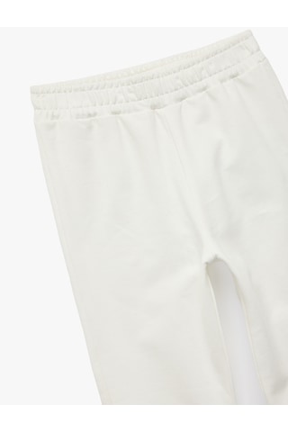 Koton Pamuklu Beli Lastikli Basic Şardonlu Jogger Eşofman Altı Ekru 6wmg40030ak