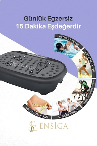 Titreşimli Osilasyon Masaj Aleti - Tüm Vücut Vibro Fitness Makinesi Siyah