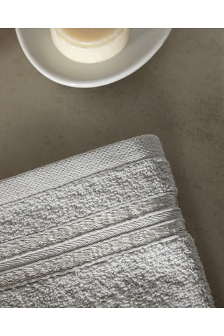 Maynor Bordürü Floşlu 2'li %100 Pamuk El Havlusu - Açık Gri 8684427114438 Gri