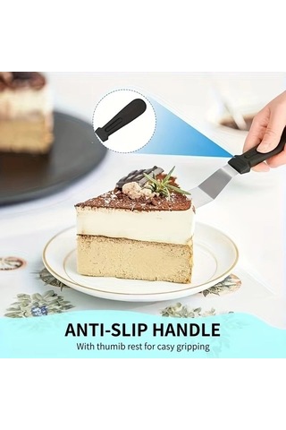 Paslanmaz Çelik L Tipi Pastacı Spatulası Krema Düzeltme Ve Pasta Şekillendirme Bıçağı Sarı