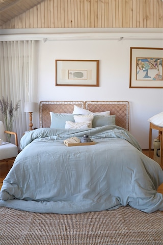 Çift Kişilik 2 Kat Müslin Nevresim Takımı, Pamuk Adaçayı Yeşili