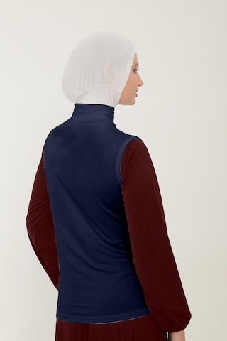 Sonbaharmoda Kadın Sıfır Kollu Yarım Balıkçı Yakalı Penye Likralı Body - Lacivert Lacivert