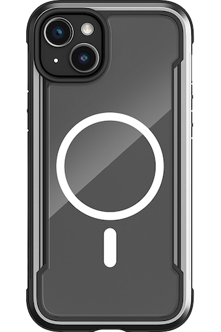 Apple Uyumlu iPhone 15 Kılıf Magsafe Şarj Özellikli Airbagli Raptic Shield Serisi Şeffaf Arka Yüzey Kapak Siyah