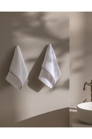 Madame Coco Aveline Kroşeli 2'li %100 Pamuk El Havlusu - Beyaz/lila 8684427208311 Çok Renkli