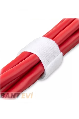 Kablo Toplama Cırtı Beyaz 1metre Cırt Cırt Bant Kablo Düzenleyici