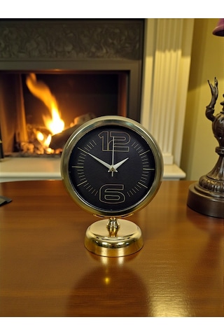 Elite Black Gold 25 X 20 Cm Metal Masa Saati 07 Beyaz