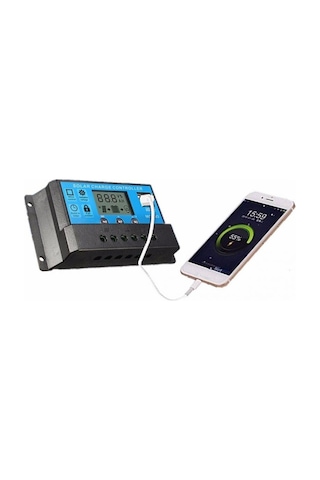 Pwm 30A Solar Şarj Regülatörü 12 V 24 V Lcd Ekran Çift Usb