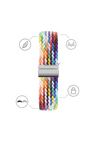 Huawei Watch Fit 5 Pro İle Uyumlu Metal Klipsli Solo Fiberlink Yumuşak Kumaş Örgü Kordon