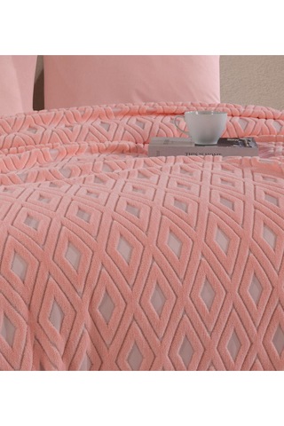 Formeya Jakarlı Wellsoft Çift Kişilik Yatak Örtüsü Pike Açık Pudra