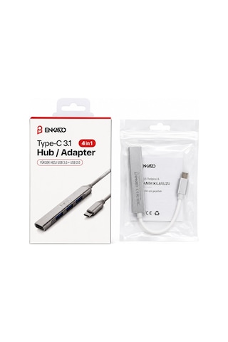 Enkado Ekd-tp50 Type-c 3.1 Usb Çoğaltıcı - 4in1 Anahtarlı Hub Adaptör, Usb 3.0 Ve Usb 2.0