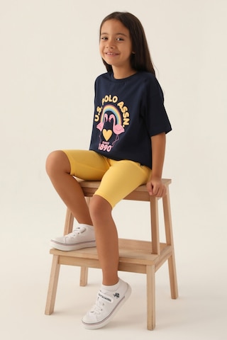 U.S. Polo Assn. U.s. Polo Assn Lisanslı Rainbow Lacivert Kız Çocuk Bermuda Takım 5274-43170 Lacivert
