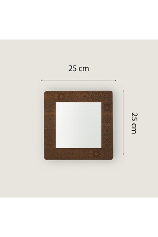 Çiçek Desenli Ahşap Dekoratif Ayna Ahşap