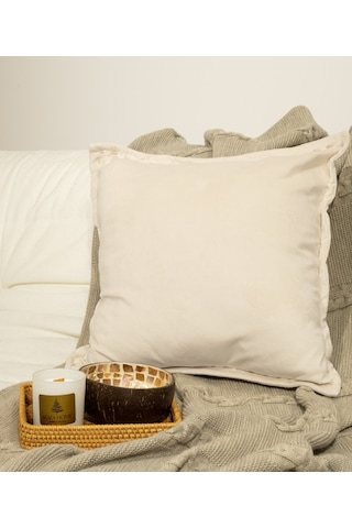 Koza Home İbiza Krem Kadife Yastık 43x43 5017