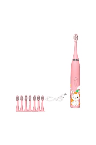 Eastmeeetwest--elektrikli Çocuk Diş Fırçasının Altı Fırça Başlığı Pembe