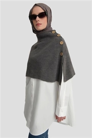 Armine Triko Pelerin 24kd4224 Antrasit