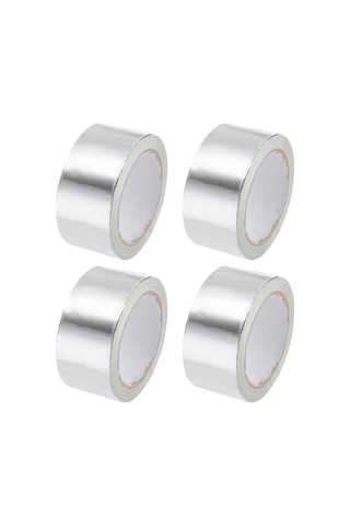 Alüminyum Folyo Bandı 2 İnç X 22 Metre Hvac İçin Gümüş Yüksek Sıcaklık Bant, Sızdırmazlık, Yama Sıcak Ve Soğuk Hava Kanalları 4 Pcs