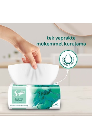 100'lü El Ve Yüz Havlusu 2 Paket Yumuşak Doku İle Mükemmel Kurulama Sağlar