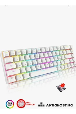 Aymestore T60 Kırmızı Switch Rgb Klavye Kablolu Gaming Oyuncu Klavyesi