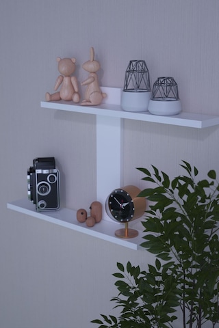 Dekorfim DF05104B Dekoratif Z Raf Kitaplık Duvar Rafı İkili Raf