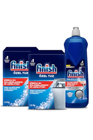 Finish Bulaşık Makinesi Tuzu 2 x 1500 G + Finish Parlatıcı 800 ML