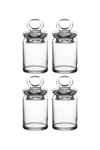 Paşabahçe 95104 Kitchen Mini Baharatlık Seti Kavanoz 4'Lü 240 Cc Şeffaf