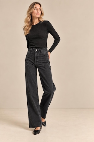Alexandergardi Yüksek Bel Wide Leg Jean siyah