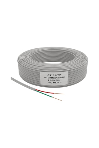 G516 Hyv 2 Damarlı Telefon Kablosu İç Tesisat Haberleşme Ve Santral Kablosu 100 Metre G516 Hyv 2 Damarlı Telefon Kablosu İç Tesisat Haberleşme Ve Santral Kablosu 100 Metre