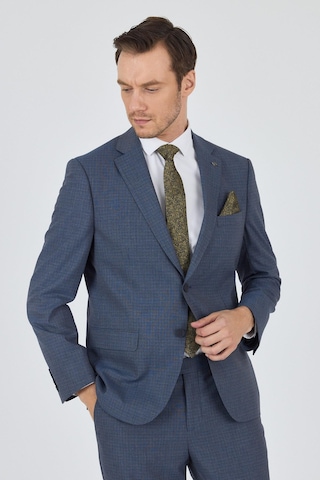 İmza Mavi Mono Yaka Esnek 6 Drop Comfort Fit Classic Takım Elbise 1001250104 Mavi