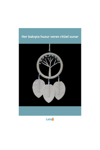Ekru Rüya Kovan Hayat Ağacı Dream Catcher 50 Cm 1 Adet