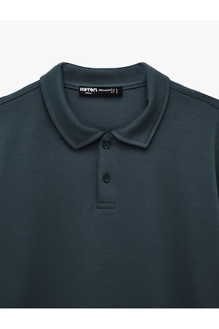 Koton Kısa Kollu Regular Fit Düğmeli Polo Yaka Tişört Mavi 6sam10484mk