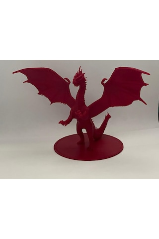 3d Baskı Kırmızı Ejderha Figürü Detaylı Fantastik Dragon Biblo Masaüstü Dekor 01