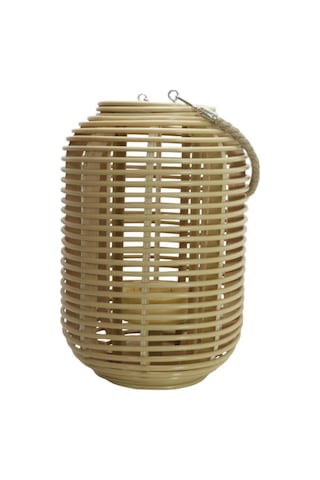 T.concept Dekoratif Halatlı Rattan Cam Hazneli Mumluk Küçük