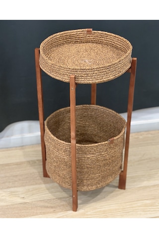 Sepetli Sehpa Yan Sehpa Gazetelikli Sehpa 5005 Kahverengi