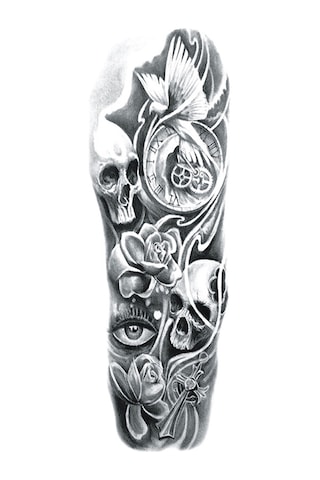 Youtek "su Kolay Geçici Dövme - Tam Kol Kılıfı Etkili, 40 Çeşit Desen, Su Geçirmez"