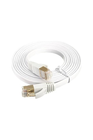 Ancheyn Cat7 Ethernet Rj45 Modem İnternet Kablosu 10gbps 600mhz Flat Kablo 15 Metre 4964