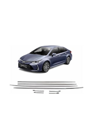 Toyota Corolla Uyumlu Cam Çıtası 8 Parça Krom Komple 2019-2021 Arası