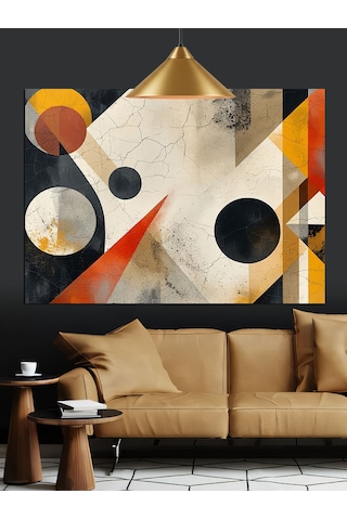 Geometrik Desen Soyut Sanat Dekoratif Kanvas - Mdf Ahşap Tablo