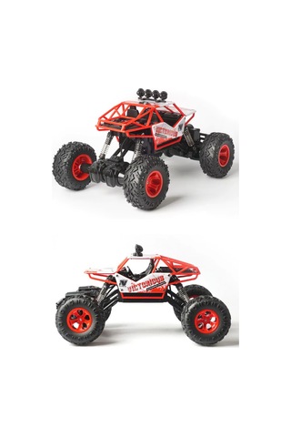 Oyuncak 4x4 Uzaktan Kumandalı Rock Crawler Off Road Aracı 4 Çeker Şarjlı 20 Dk Kullanım Kırmızı