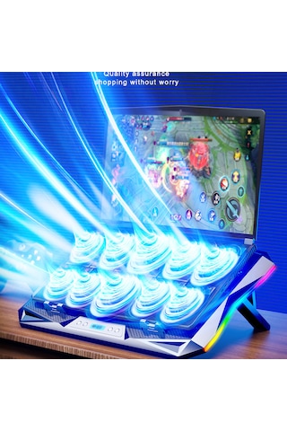 10 Fanlı Rgb Işıklı Gaming Bilgisayar Labtop Soğutucu 7 Kademeli