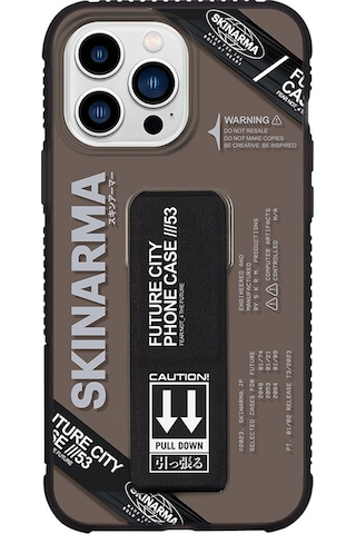 Apple Uyumlu iPhone 14 Pro Kılıf Skinarma Şeffaf Desenli Airbag Tasarımlı Standlı Shimma Kapak