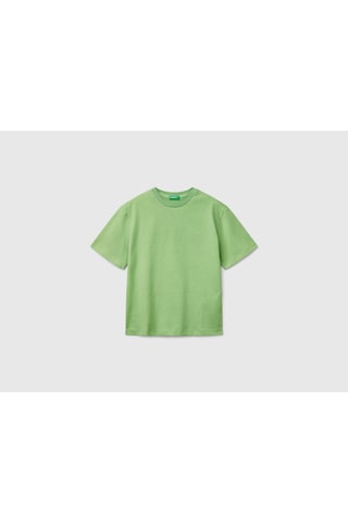 Name It Benetton Erkek Çocuk Slogan Baskılı T-shirt Yeşil