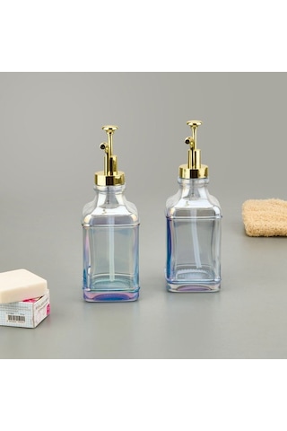 Perotti Pablo Lüsterli 2'li Cam Sıvı Sabunluk - Şeffaf / Sarı - 500 Ml Şeffaf / Sarı Sarı - Şeffaf