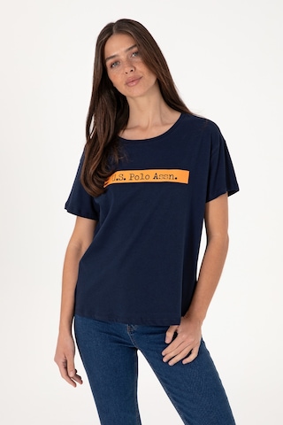 U.S. Polo Assn. Kadın Lacivert Bisiklet Yaka Tişört 50299669-VR033