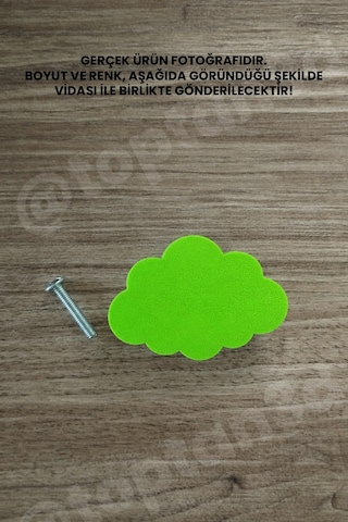 3 Adet - Fıstık Yeşili Bulut Dolap Kulpu, Modern Mobilya Kulpu, Bulut Kulp Kulp Vidası Dahildir Sarı