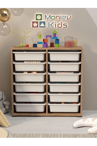 Berra 12 Sepetli Çok Amaçlı Dolap Oyuncak Dolabı Çam Diğer