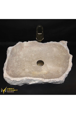 Traverten Şekilsiz Patlatma Kaya Lavabo