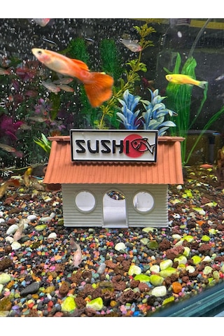 Sushi Evi - Akvaryum Dekoru - Kahverengi