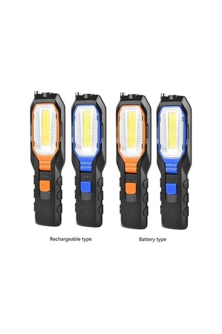 Ulzyvf Createtech Yürüyüş Şarj Mekanlı Fener, Mavi Magnet Led Lambası, Kamp Işığı, Gece Fonksiyonlu, Dış Çok Cob Balıkçılık Araçları İçin Mavi