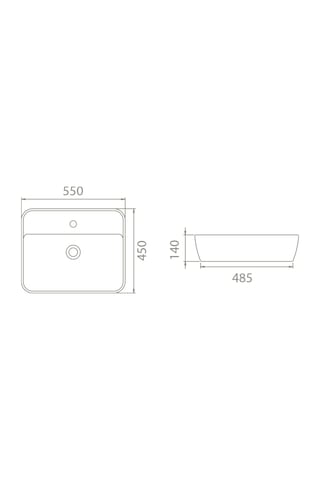 Turkuaz Seramik Cerastyle One 55 x 45 Tezgah Üstü Lavabo 076700-U
